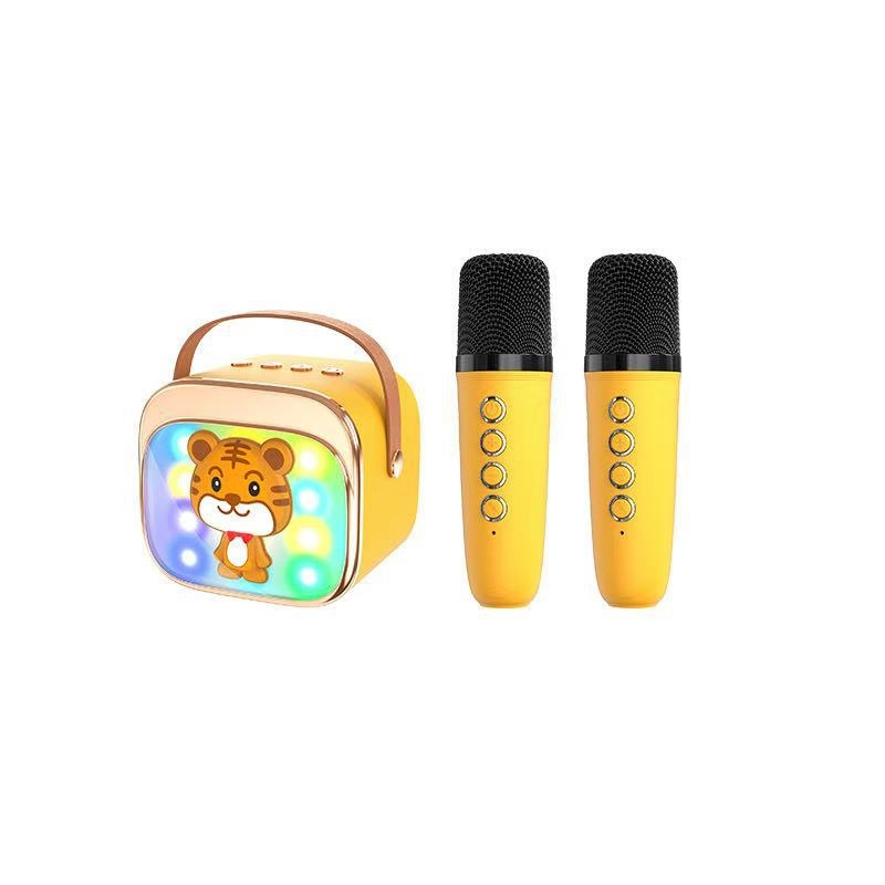 P12 Bluetooth karaoke reproduktor bezdrôtovým mikrofónom, prenosné LED svetlá, zabudovaná batéria 1000–1200 mAh, Bluetooth 5.0, výstup 5W, frekvenčný rozsah 100 Hz–20 kHz