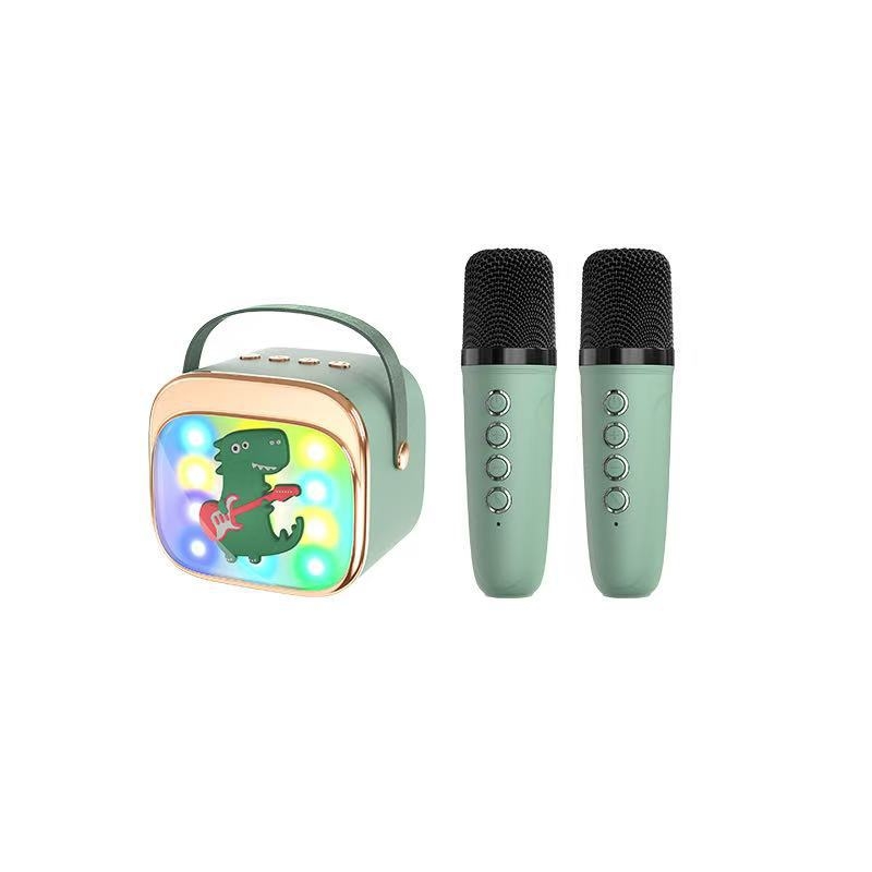 P12 Bluetooth karaoke reproduktor bezdrôtovým mikrofónom, prenosné LED svetlá, zabudovaná batéria 1000–1200 mAh, Bluetooth 5.0, výstup 5W, frekvenčný rozsah 100 Hz–20 kHz