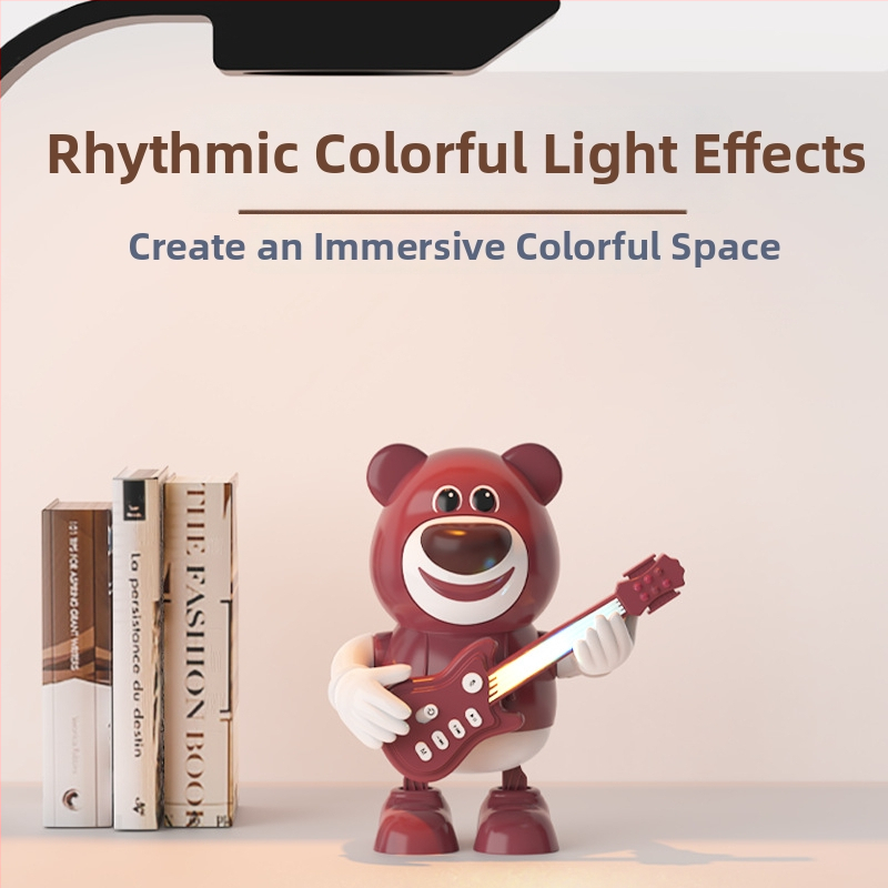 Box karaoke pentru copii cu microfon Strawberry Bear – duete, Bluetooth 5.3, 6W, IPX4, baterie încorporată, 60Hz-15kHz