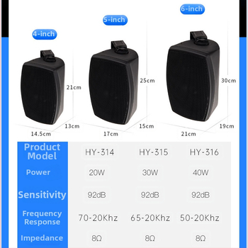 Boxă PA montată pe perete, 60Hz–15kHz, 20–40W, SNR ≥75dB, 30 cm