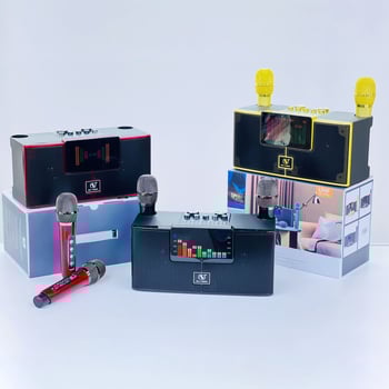 Ασύρματο Bluetooth ηχείο με κιτ καραόκε και μικρόφωνο για κινητό, 2 ηχεία, Bluetooth 5.3, 20W, 100Hz-20kHz