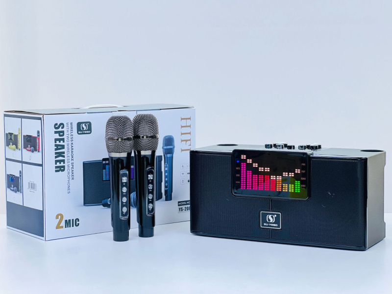 Ασύρματο Bluetooth ηχείο με κιτ καραόκε και μικρόφωνο για κινητό, 2 ηχεία, Bluetooth 5.3, 20W, 100Hz-20kHz