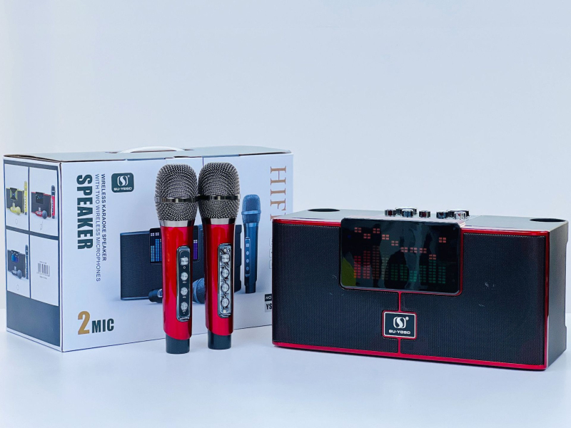Ασύρματο Bluetooth ηχείο με κιτ καραόκε και μικρόφωνο για κινητό, 2 ηχεία, Bluetooth 5.3, 20W, 100Hz-20kHz