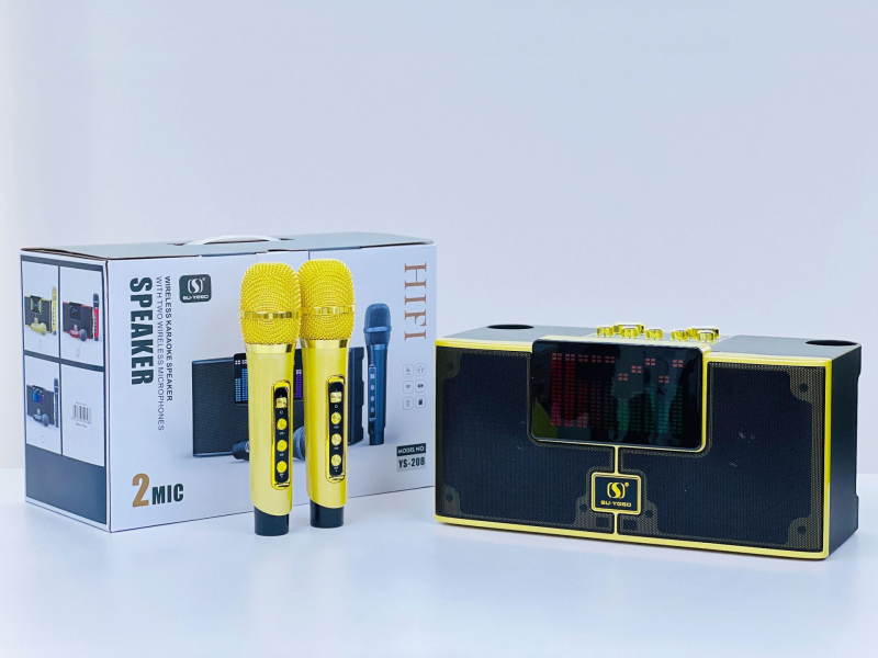 Ασύρματο Bluetooth ηχείο με κιτ καραόκε και μικρόφωνο για κινητό, 2 ηχεία, Bluetooth 5.3, 20W, 100Hz-20kHz