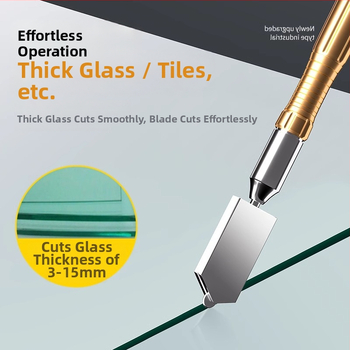 Tăietor de sticlă tip roller cu lamă diamant pentru sticlă groasă, tăiere plăci, racletă manuală, rolă multifuncțională