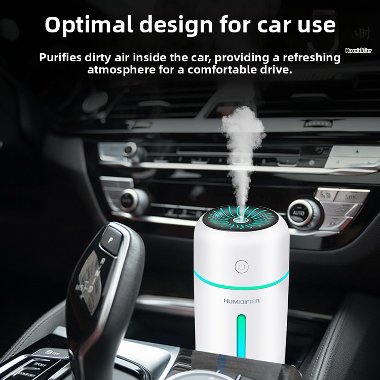 FEILIAN XRH-026 Čistič vzduchu a zvlhčovač do auta – všetko v jednom s arómou a sterilizáciou, USB 3W