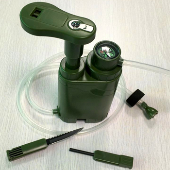 Paie de filtrare a apei cu ultrafiltrare, compas, fluier și cuțit – echipament de supraviețuire, capacitate 1000 L