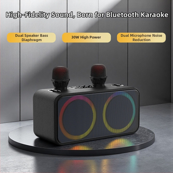 Karaoke Bluetooth reproduktor s integrovaným mikrofónom – všetko v jednom, výstup 20W, frekvenčné pásmo 100 Hz–20 kHz, SNR ≥75 dB, vstavaná batéria 1000–1200 mAh