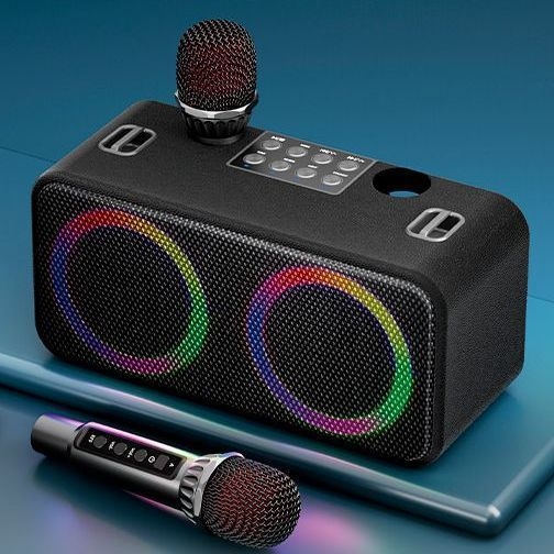 Boxă Bluetooth pentru karaoke cu microfon încorporat – totul într-un singur dispozitiv, ieșire 20W, răspuns în frecvență 100 Hz–20 kHz, SNR ≥75 dB, baterie încorporată 1000–1200 mAh