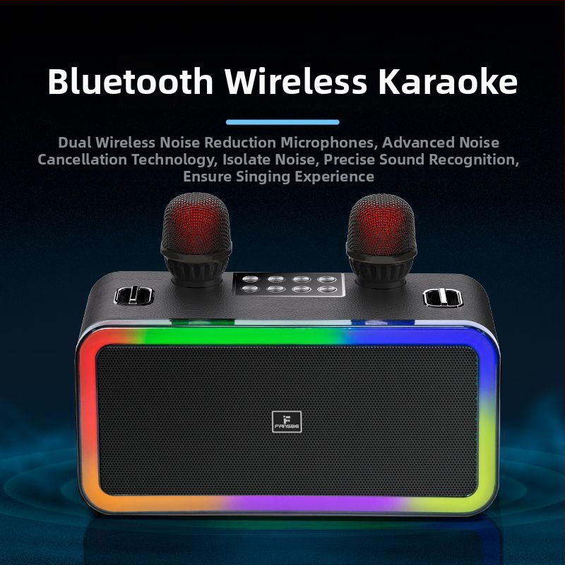 Karaoke Bluetooth reproduktor s integrovaným mikrofónom – všetko v jednom, výstup 20W, frekvenčné pásmo 100 Hz–20 kHz, SNR ≥75 dB, vstavaná batéria 1000–1200 mAh