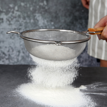 CDL sito za brašno od 304 nehrđajućeg čelika, ručno, s dvije ručke, mrežasta cjediljka