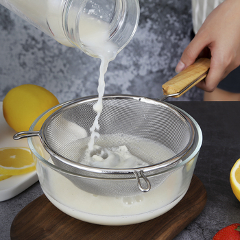 CDL sito za brašno od 304 nehrđajućeg čelika, ručno, s dvije ručke, mrežasta cjediljka