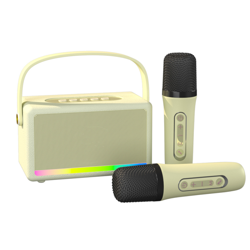 S21 Difuzor Bluetooth fără fir cu baterie încorporată, 5W, difuzor karaoke portabil cu microfon, 100Hz-20kHz, rază 10 m