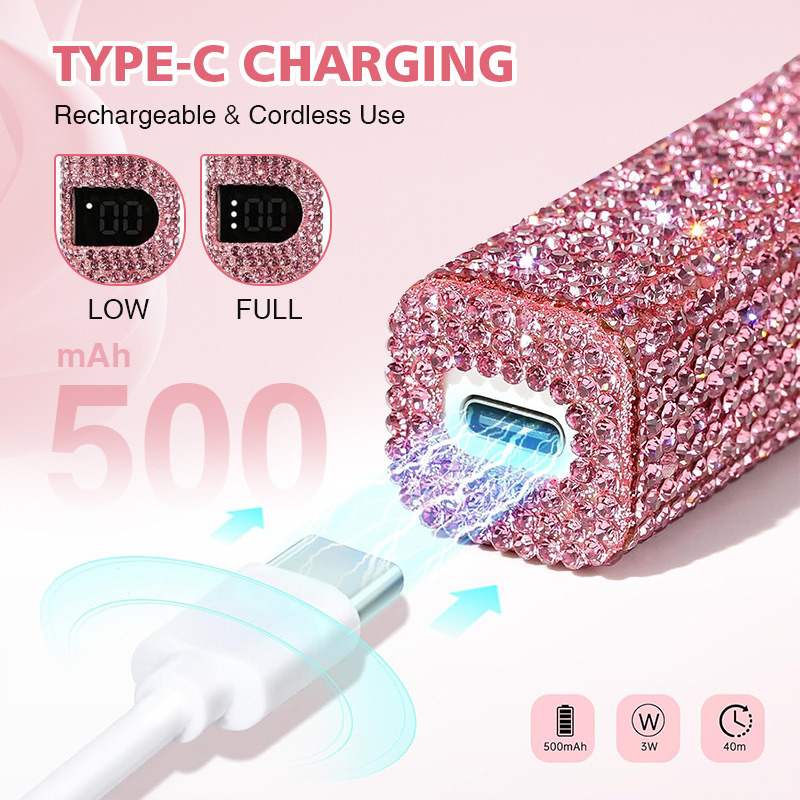 Prenosna lampa za nokte s dijamantnim ukrasom, ručna UV/LED lampa za brzo sušenje noktiju, model G2MJD9, OEM