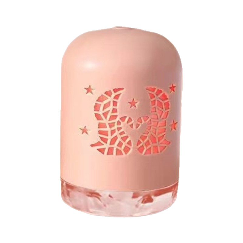 Мини USB овлажнител с LED светлина, кръгъл дизайн, резервоар 0,5 л, 1 изход за мъгла, USB захранване, таймер 8+ часа, шум под 36 dB