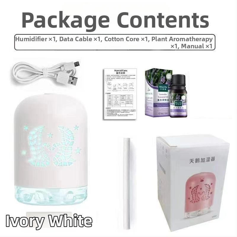 Mini USB zvlhčovač s LED svetlom, okrúhly dizajn, nádrž 0,5 l, 1 výstup hmly, USB napájanie, časovač 8+ hodín, tichý chod