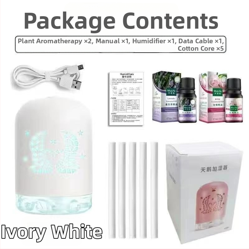 Mini USB zvlhčovač s LED svetlom, okrúhly dizajn, nádrž 0,5 l, 1 výstup hmly, USB napájanie, časovač 8+ hodín, tichý chod