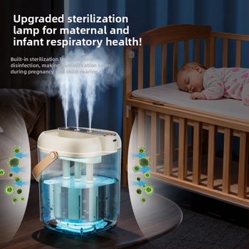 Zvlhčovač do domácnosti s 3 výstupmi hmly, USB napájanie, nádrž ≤0,5 L, vhodný pre miestnosti do 10 m², hluk 36–45 dB