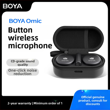 BOYA OMIC mikrofon za livestream s klipom, ugrađena baterija ≤50 mAh, trajanje baterije 3–6 h, dvostruki izlaz (One-to-Two), SNR ≥70 dB