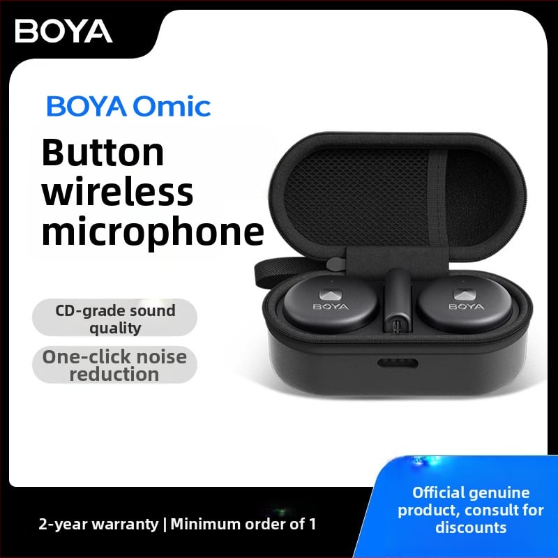 BOYA OMIC mikrofon za livestream s klipom, ugrađena baterija ≤50 mAh, trajanje baterije 3–6 h, dvostruki izlaz (One-to-Two), SNR ≥70 dB