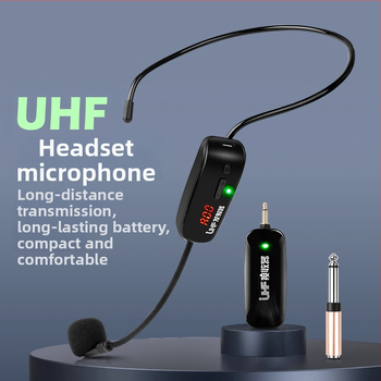 Naglavi mikrofon za predavanje s ugrađenom baterijom 3,7 V 300–500 mAh, mogućnost usmjeravanja, SNR ≥75 dB, trajanje baterije 3–6 h
