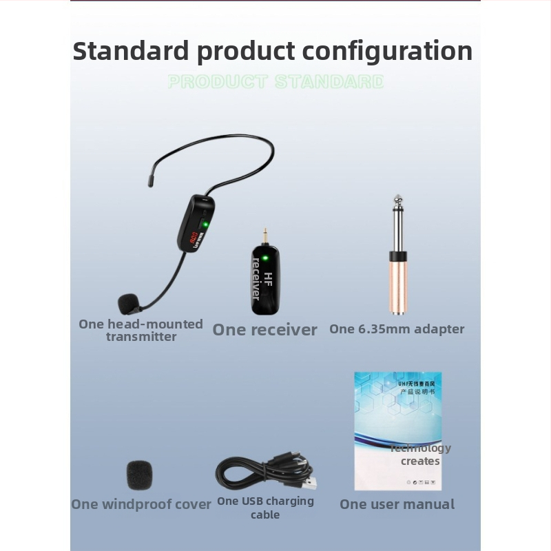 Naglavi mikrofon za predavanje s ugrađenom baterijom 3,7 V 300–500 mAh, mogućnost usmjeravanja, SNR ≥75 dB, trajanje baterije 3–6 h