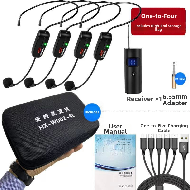 Naglavi mikrofon za predavanje s ugrađenom baterijom 3,7 V 300–500 mAh, mogućnost usmjeravanja, SNR ≥75 dB, trajanje baterije 3–6 h