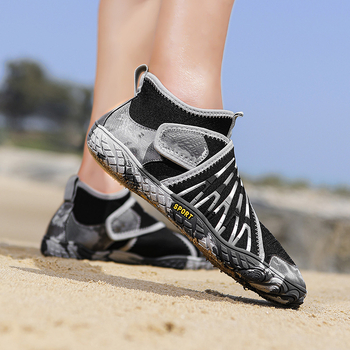 Παπούτσια για περιήγηση σε ποτάμια με Velcro, διαπνέον εσωτερικό από δίχτυ, αντιολισθητική σόλα από καουτσούκ, χαμηλό επάνω μέρος, καουτσούκ μεσαία σόλα