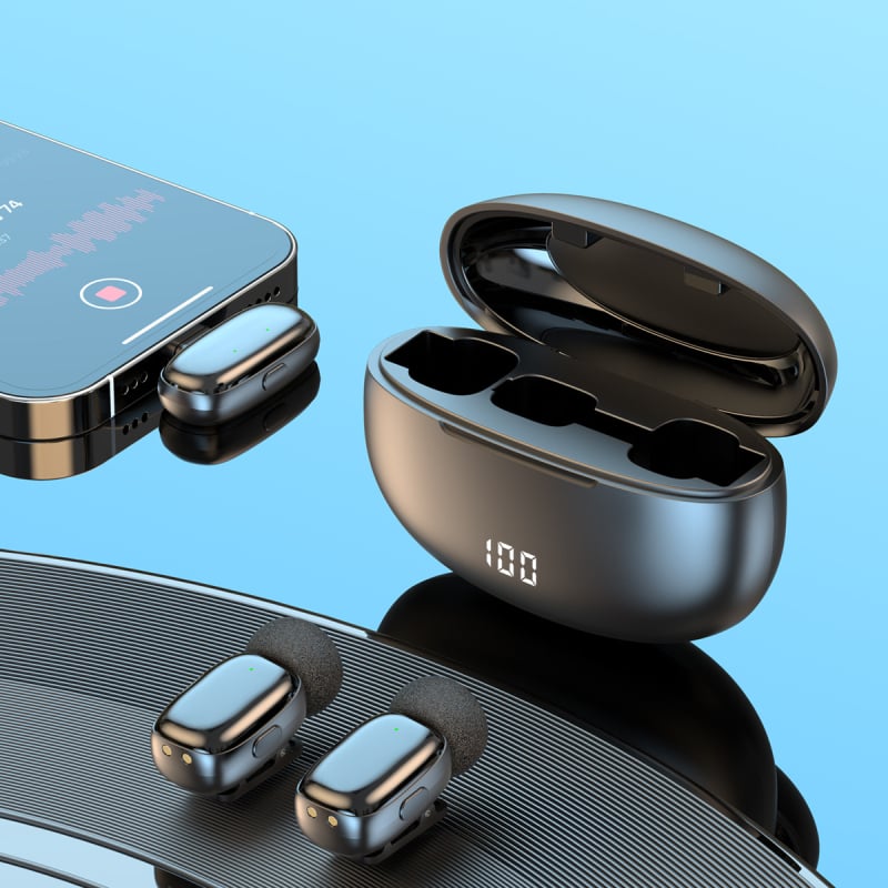 L08 bežični Lavalier mikrofon uz punjivi kućište i zaslon napajanja, Bluetooth 5.0, 20Hz–20kHz, SNR ≥70dB, trajanje baterije 3–6h