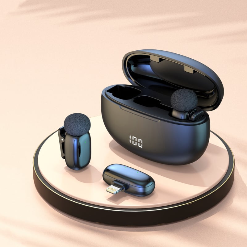 L08 bežični Lavalier mikrofon uz punjivi kućište i zaslon napajanja, Bluetooth 5.0, 20Hz–20kHz, SNR ≥70dB, trajanje baterije 3–6h