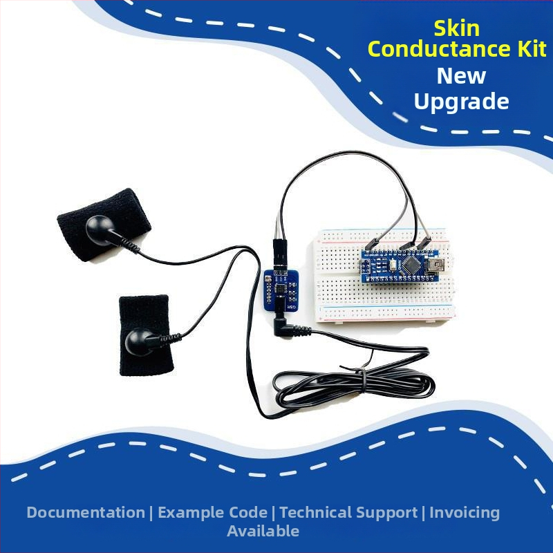 GSR сензор за кожа — измерване на съпротивление и проводимост на кожата, комплект за кожни измервания, анализ на реакцията, разработка на микроконтролер