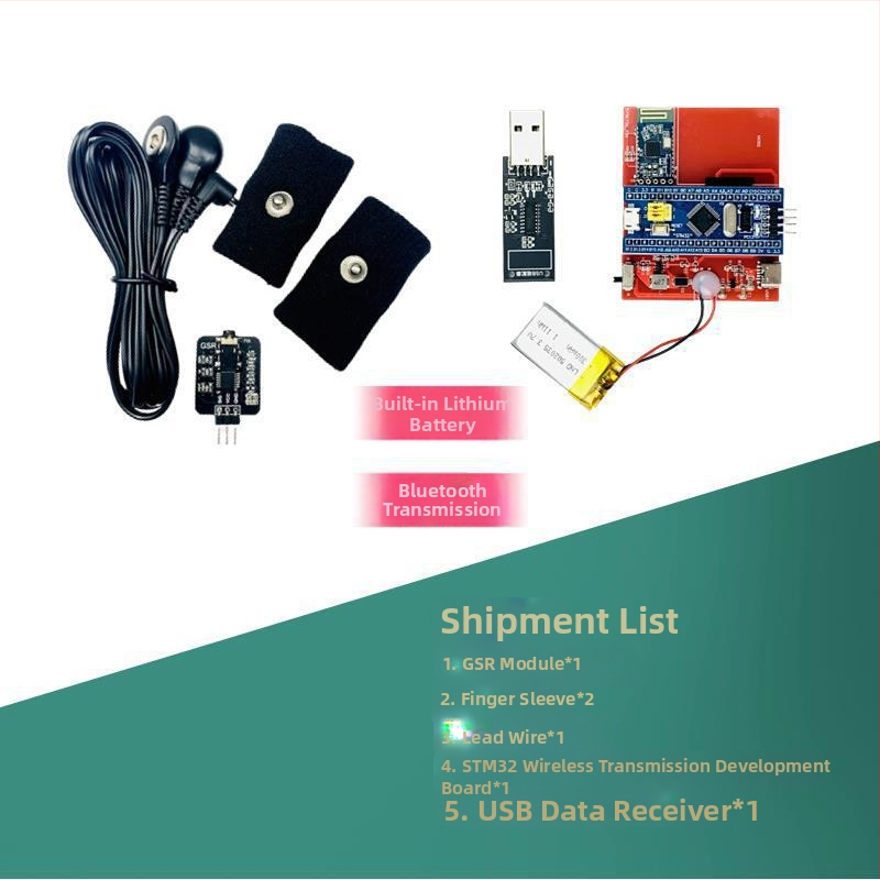 GSR сензор за кожа — измерване на съпротивление и проводимост на кожата, комплект за кожни измервания, анализ на реакцията, разработка на микроконтролер
