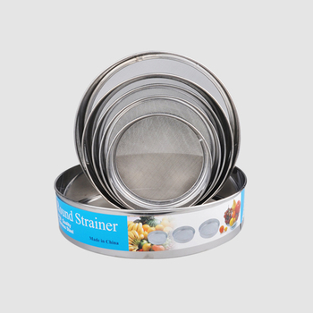 Kétrétegű liszt-szitó pohár, 24-es hálóval, félautomata kézi működés, rozsdamentes acélból