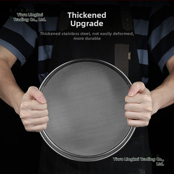 Rozsdamentes acél liszt szitó – ultrafin háló, kézi működtetés, stopperrel, sütési eszköz