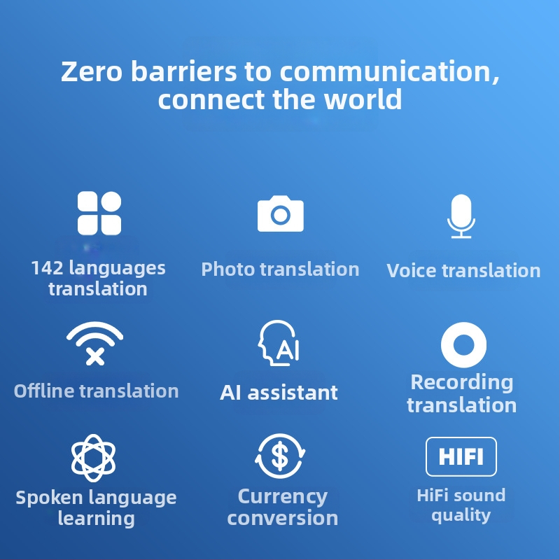 Viacjazyčný prekladač s Androidom, Bluetoothom, ovládanie tlačidlom, ABS telo