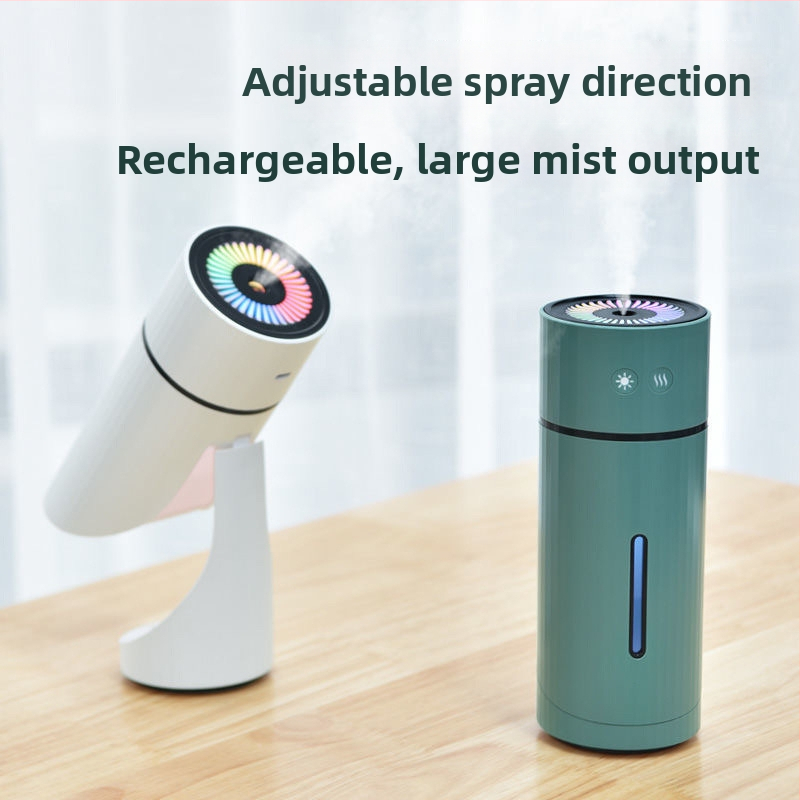 USB rotujúci zvlhčovač pre kanceláriu/auto, 3+ výstupov hmly, tichý režim, nočné svetlo, nádrž 0,5–1 L