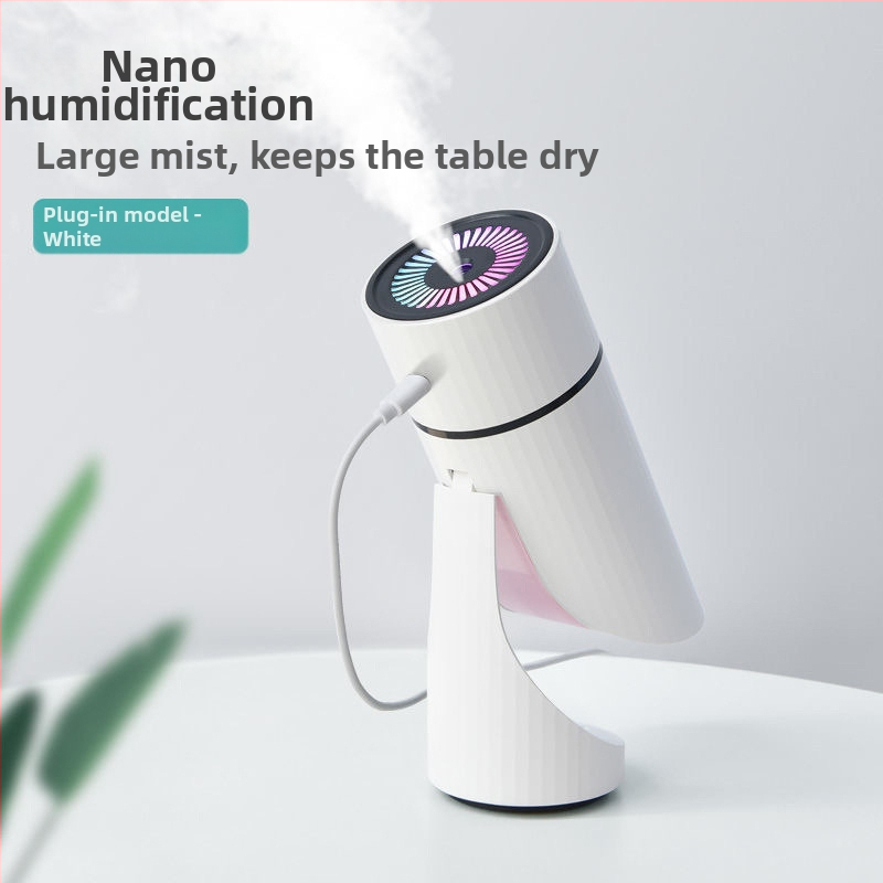 USB rotujúci zvlhčovač pre kanceláriu/auto, 3+ výstupov hmly, tichý režim, nočné svetlo, nádrž 0,5–1 L