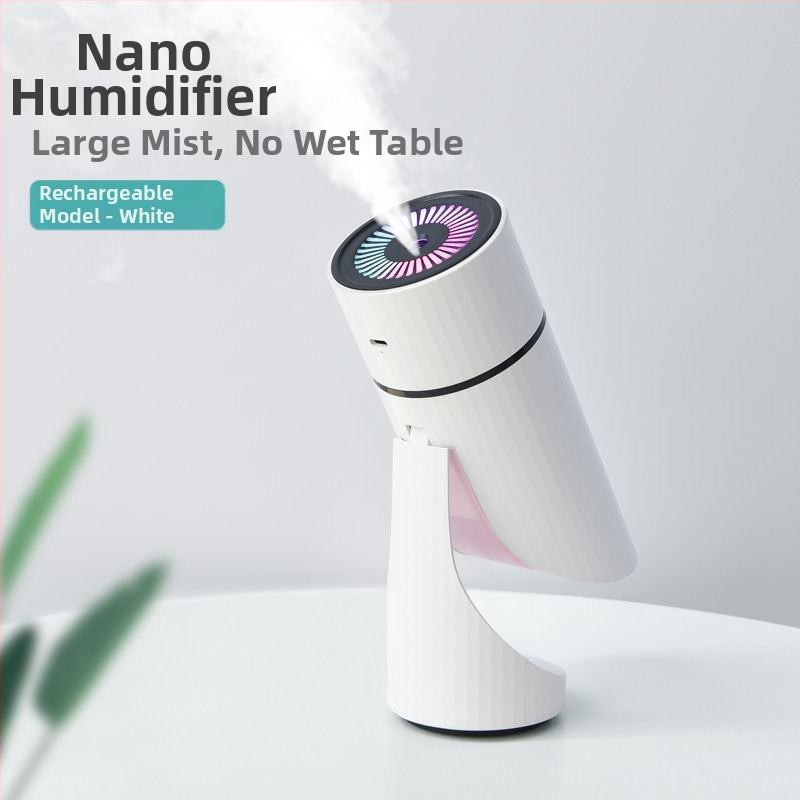 USB rotujúci zvlhčovač pre kanceláriu/auto, 3+ výstupov hmly, tichý režim, nočné svetlo, nádrž 0,5–1 L