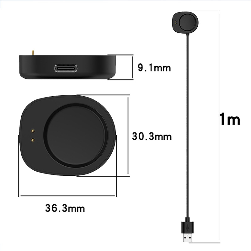 USB töltőbázis Huami Amazfit T-Rex 3-hoz, szétválasztott töltőkábel csatlakozóval, márka Oyu, modell HS-Y011