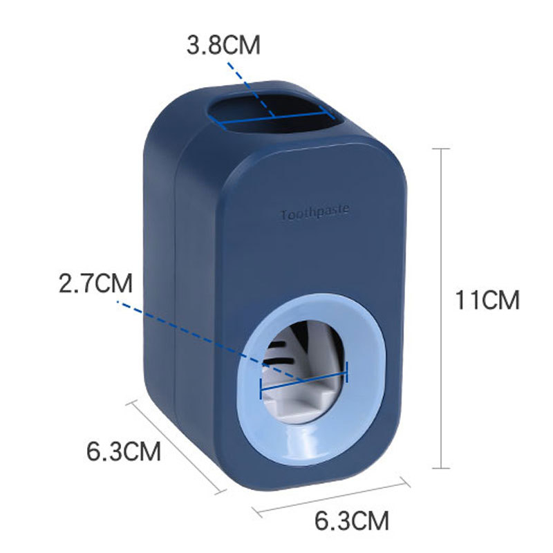 ABS műanyagból készült fogkrémnyomó, falra szerelhető szívókorongos rögzítéssel és levehető tárolóval