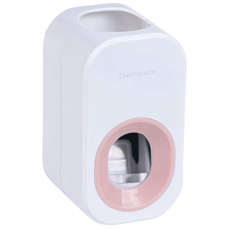 ABS műanyagból készült fogkrémnyomó, falra szerelhető szívókorongos rögzítéssel és levehető tárolóval