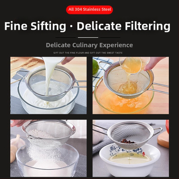Sită de făină din oțel inoxidabil – rotundă, manevrabilă, ultrafină pentru coacere