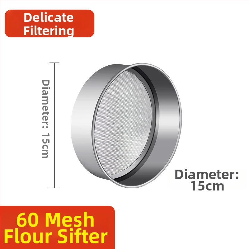 Sită de făină din oțel inoxidabil – rotundă, manevrabilă, ultrafină pentru coacere