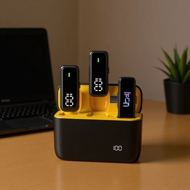 K6 Pro microfon lavalier wireless pentru streaming live și filmări în aer liber – design 1 la 2, algoritm de reducere a zgomotului, interval de frecvențe 20 Hz–20 kHz, SNR ≥70 dB, baterie încorporată 500–800 mAh, autonomie 3–6 h