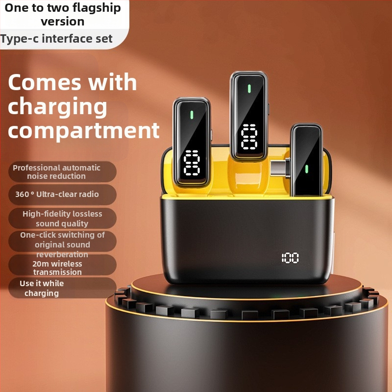 K6 Pro microfon lavalier wireless pentru streaming live și filmări în aer liber – design 1 la 2, algoritm de reducere a zgomotului, interval de frecvențe 20 Hz–20 kHz, SNR ≥70 dB, baterie încorporată 500–800 mAh, autonomie 3–6 h