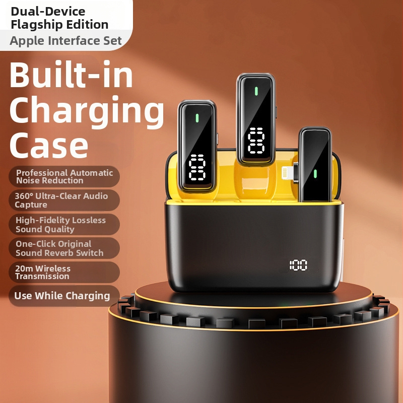 K6 Pro microfon lavalier wireless pentru streaming live și filmări în aer liber – design 1 la 2, algoritm de reducere a zgomotului, interval de frecvențe 20 Hz–20 kHz, SNR ≥70 dB, baterie încorporată 500–800 mAh, autonomie 3–6 h