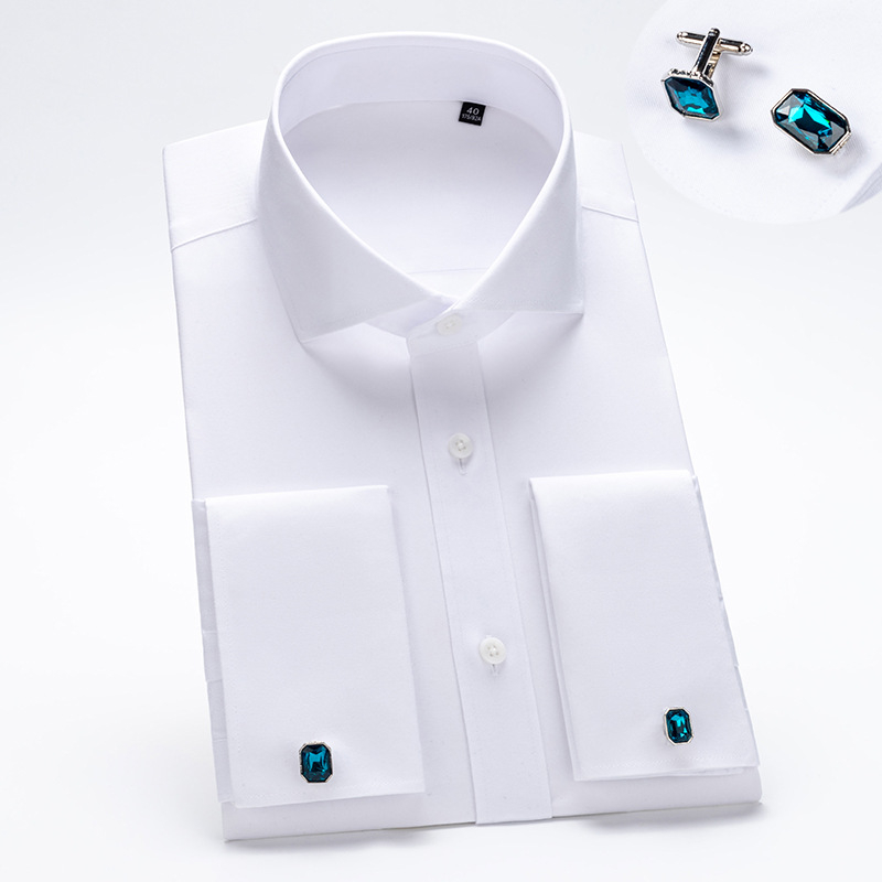 Muška pamučna košulja s prugama, slim fit, duge rukave, bez glačanja, kvadratni ovratnik, poslovni stil