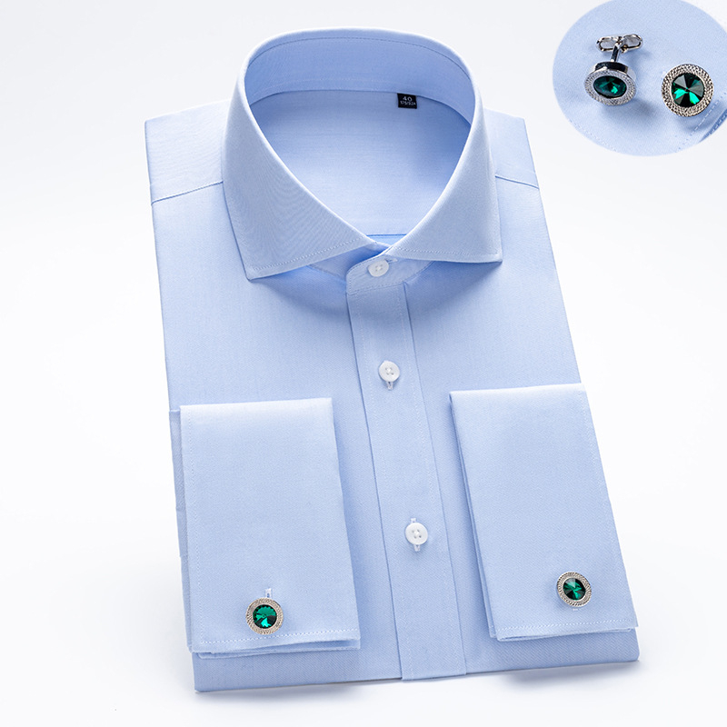 Muška pamučna košulja s prugama, slim fit, duge rukave, bez glačanja, kvadratni ovratnik, poslovni stil