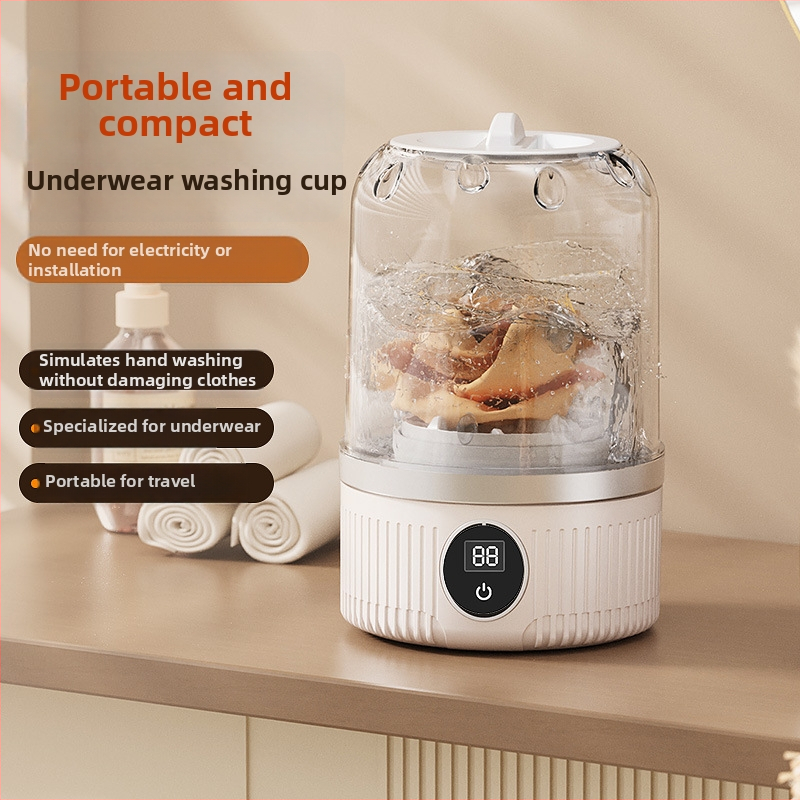 MN01 Prenosná práčka na spodné prádlo (Mechanické ovládanie; Časovač do 2 hodín; Napájanie USB dobíjateľné + samostatné napájanie; Napätie 5V; Výkon 15W)