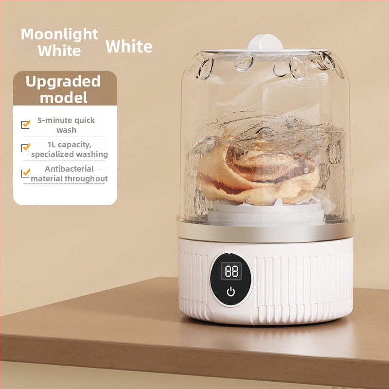 MN01 Prenosná práčka na spodné prádlo (Mechanické ovládanie; Časovač do 2 hodín; Napájanie USB dobíjateľné + samostatné napájanie; Napätie 5V; Výkon 15W)